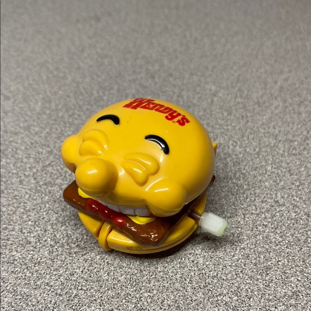 Vintage Retro 90s Wendy's Fast Food Kids Meal Wind Up Hamburger Toy Collectible
